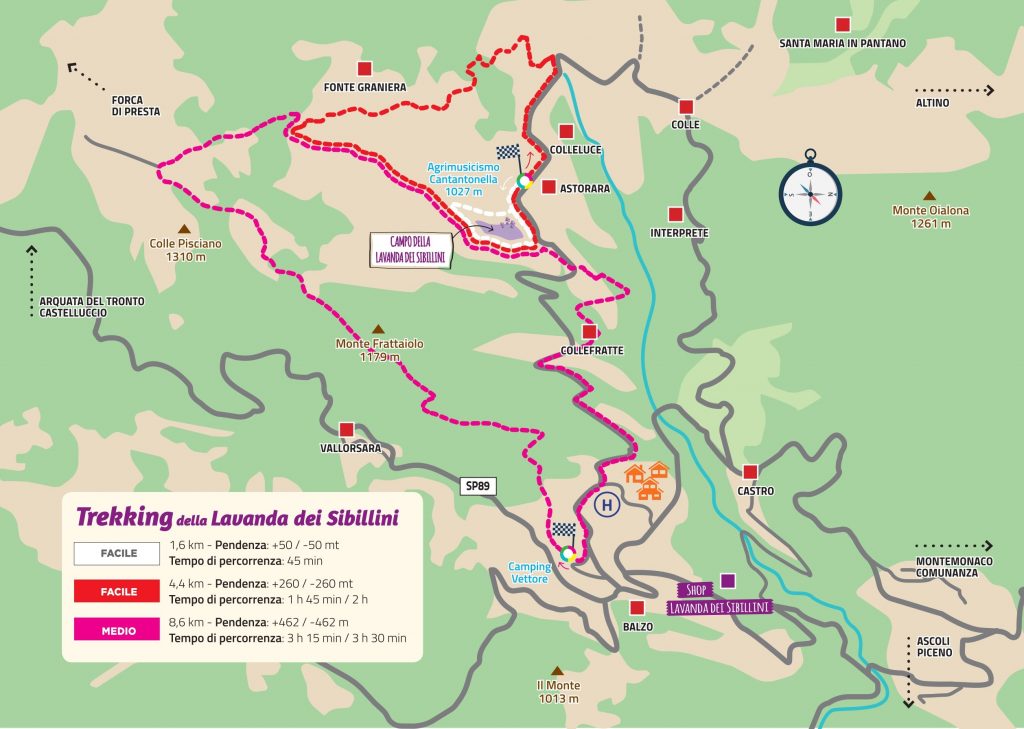 Mappa Trekking della Lavanda dei Sibillini